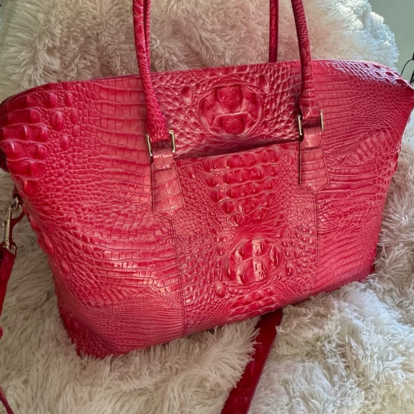 COPY - RARE COLOR!! PINK COSMO BRAHMIN DUXBURY WEEKENDER LUGGAGE TOTE BAG - Picture 7 of 11